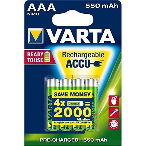 VARTA BATTERIA MINISTILO AAA 550 mAh RICARICABILE BLISTER 4 Pz.
