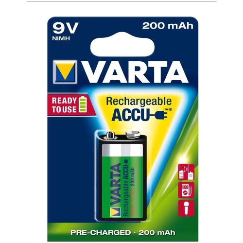 VARTA BATTERIA RICARICABILE 9 V 200mAh CONF 1 Pz.