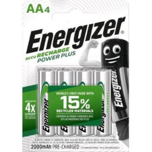 ENERGIZER POWER PLUS BATTERIA RICARICABILE Ni-MH STILO AA 2.000mAh CONF 4 Pz.