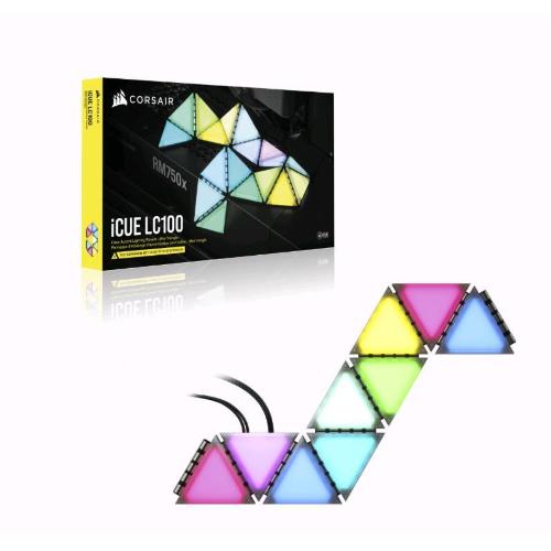 CORSAIR ICUE LC100 KIT UNIVERSALE DI ILLUMINAZIONE LUCI SMART TRIANGOLARI PER CASE DEL COMPUTER