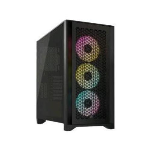 CORSAIR iCUE 4000D RGB AIRFLOW MID TOWER ATX PANNELLO LATERALE IN VETRO TEMPERATO 3X VENTOLE CORSAIR AF120 MM RGB ELITE 1XUSB-C 3.2 2XUSB-A 3.2 JACK/AUDIO MICROFONO BLACK