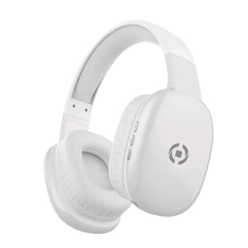 CELLY FREEBEAT CUFFIE WIRELESS ON-EAR CON CONTROLLO CHIAMATE-VOLUME E MUSICA MICROFONO INTEGRATO PORTA DI RICARICA UBS-C 1 x JACK 3.5mm CAVO INCLUSO WHITE