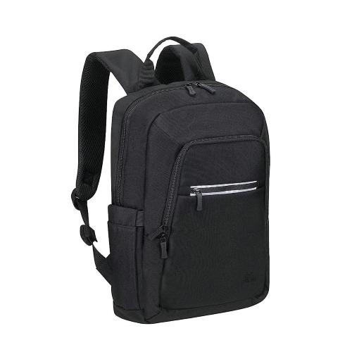 RIVACASE 7523 ZAINO PER NOTEBOOK 14" IMPERMEABILE ECO TASCA PER NATEBOOK TASCHE LAERALI ESTERNE TASCA ESTERNA CON ZIP ANTERIORE RIFLETTENTE BLACK