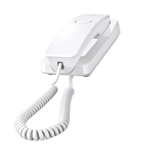 GIGASET DESK 200 TELEFONO A FILO STANDARD SEGNALAZIONE DI CHIAMATA A LED 10 NUMERI PER LA SELEZIONE RAPIDA 3 MELODIE E 3 LIVELLI DI VOLUME POSSIBILITA' DI DISABILITARE LA SUONERIA RIPETIZIONE DELL'ULTIMO NUMERO SELEZIONATO TASTO MUTE WHITE