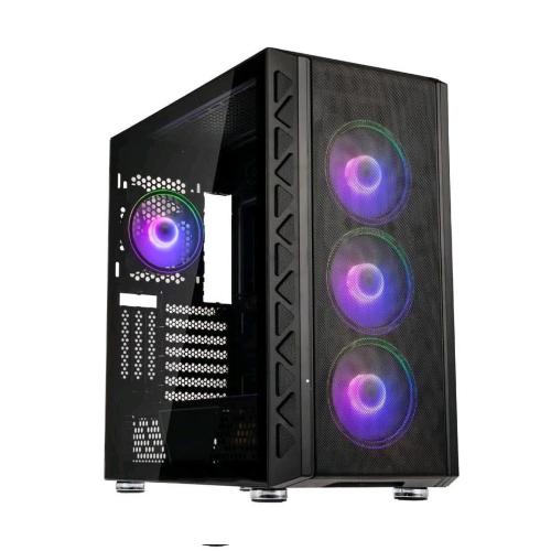 KOLINK CITADEL MESH ARGB CASE MIDI TOWER MINITX/MATX/ATX/E-ATX PANNELLO CENTRALE MESH PANNELLO LATERALE IN VETRO TEMPERATO 2xUSB-A 3.0 1xUSB-A 2.0 1xUSB -C 3.2 4xVENTOLE RGB 120MM BLACK