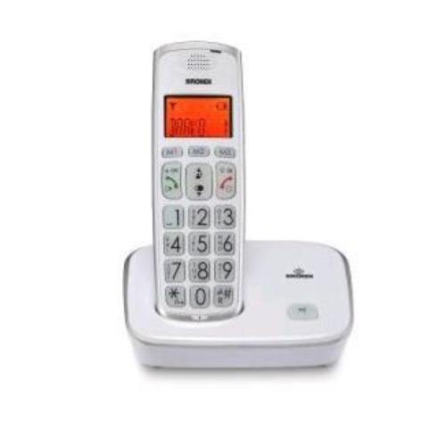 BRONDI BRAVO GOLD 2 TELEFONO CORDLESS TASTI GRANDI CON VIVAVOCE COLORE BIANCO