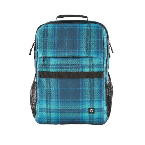 HP CAMPUS XL ZAINO PER NOTEBOOK FINO A 16" IMBOTTITO SPALLACCI CINGHIA TORACICA PASSANTE PER TROLLEY CERNIERE LUCCHETTABILI TASCA IMBOTTITA PER LAPTOP IPMERMEABILE TARTAN PLAID