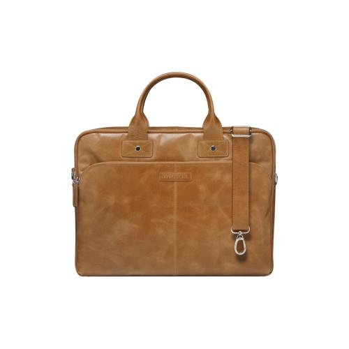 DBRAMANTE 1928 KRONBORG BORSA PER NOTEBOOK DA 16" IN PELLE FIORE 2 SCOMPARTI CON TRACOLLA CUOIO