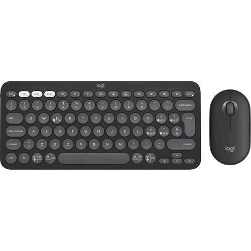 LOGITECH PEBBLE 2 COMBO TASTIERA + MOUSE WIRELESS 2.4GHz + BLUETOOTH QWERTY GRAFITE
