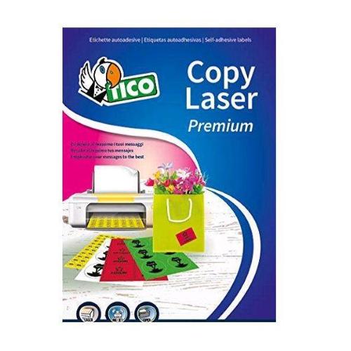 TICO COPY LASER PREMIUM CONF 70 ETICHETTE ADESIVE 210X297 mm GIALLO FLUO