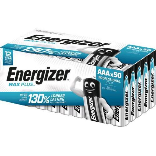 ENERGIZER MAX PLUS BATTERIE AAA MINI STILO MAXI PACK 1.5 V ALCALINA/MANGANESE CONF 50 Pz.