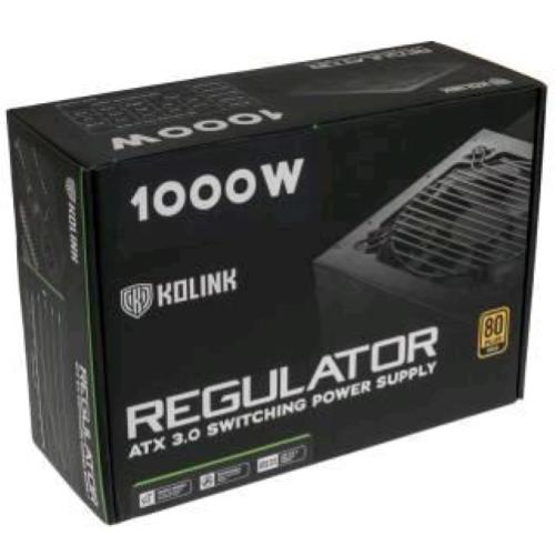 KOLINK REGULATOR ALIMENTATORE ATX 1.000W MODULARE CERTIFICAZIONE 80+ GOLD RAFFREDDAMENTO ATTIVO BLACK