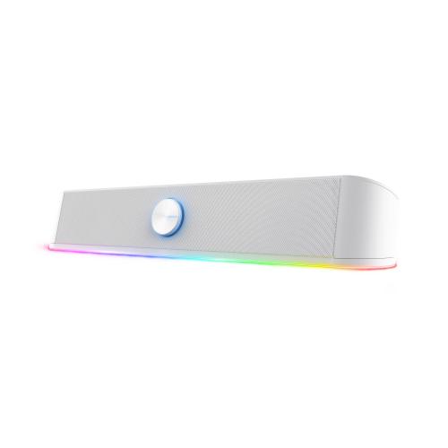 TRUST GXT 619 THORNE RGB SPEAKERS SOUND BAR ILLUMINATA RGB PER PC CON INGRESSO AUX E CUFFIA 6W RMS (12W PICCO) - BIANCO