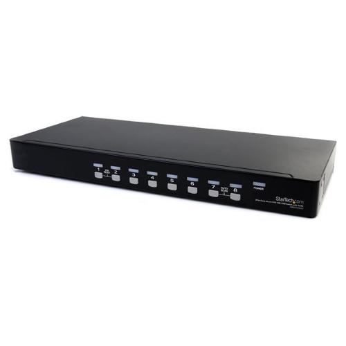 STARTECH SWITCH KVM RACK 1U 8 PORTE VIDEO VGA 8 USCITE CUFFIA JACK 3.5MM 8 ENTRATE MICROFONO JACK 3.5MM 2xUSB-A BLACK