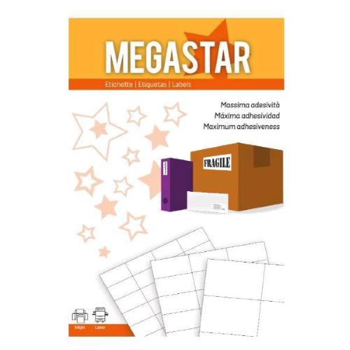 MEGASTAR CONF 6500 ETICHETTE ADESIVE 38X21 mm BIANCO