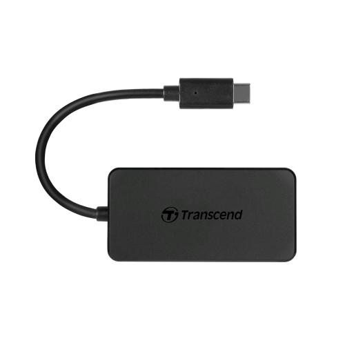 TRANSCEND TS-HUB2C HUB 4 PORTE USB-C 3.1 GEN 1 2 x USB 3.2 Gen 1 SuperSpeed (5 Gbps) Type-A + 1 x Type-C AUTOALIMENTATO NERO