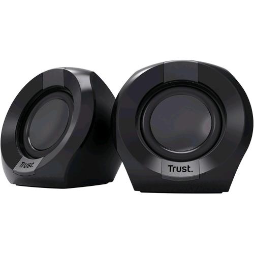 TRUST POLO 2.0 SPEAKER MINI ALTOPARLANTI CASSE PER PC NOTEBOOK ALIMENTAZIONE USB JACK 3.5mm CONTROLLO IN LINEA NERO