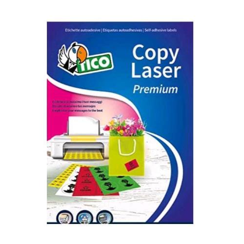 TICO COPY LASER PREMIUM CONF 1680 ETICHETTE ADESIVE 70X36 mm ROSSO FLUO