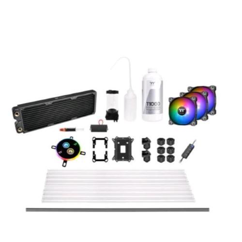 THERMALTAKE PACIFIC C360 DDC KIT DI RAFFREDDAMENTO A LIQUIDO RADIATORE + POMPA + LIQUIDO REFRIGERANTE + 3 VENTOLE CONTROLLER LED ARGB BLACK