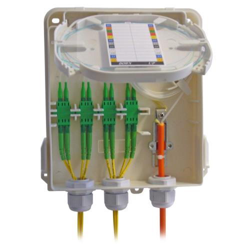 Scatola di Giunzione Fibra Ottica 8 Fibre IP54 per Applicazioni FTTX con Serratura