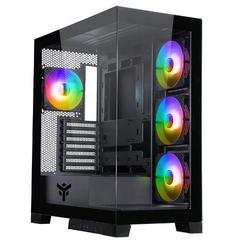 ITEK SHOWBUI 45B CASE GAMING ATX TOWER 3+1 VENTOLE INSTALLATE 120MM ILLUMINAZIONE LED RGB PANNELLO IN VETRO TEMPERATO BLACK
