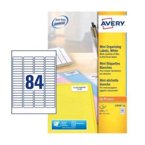 AVERY CONF 2100 ETICHETTE ADESIVE 46X11,1 mm BIANCO OPACO