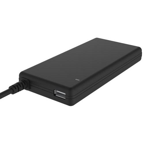 ITEK ITNBAC90 ALIMENTATORE UNIVERSALE SLIM PER NOTEBOOK 90W CON 12 CONNETTORI PORTA USB 5V1A, 100/240VAC 9. 5/24VDC BLACK