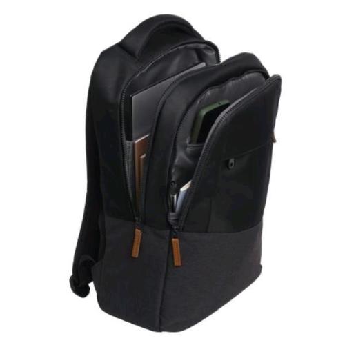 TRUST LISBOA ZAINO PER NOTEBOOK FINO A 16" REALIZZATA CON MATERIALE RICICLATO SCOMPARTI IMBOTTITI TRACOLLA AGGANCIO PER TROLLEY NERO