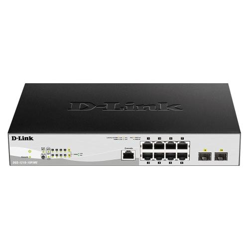 D-LINK WEB SMART DGS-1210-10P/ME SWITCH GESTITO L2 - 8 x 10/100/1000 (PoE) + 2 x Gigabit SFP PoE (78 W) MONTABILE SU RACK