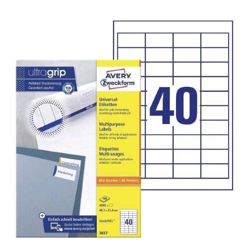 AVERY CONF 4000 ETICHETTE ADESIVE 48,5X25,4 mm BIANCO