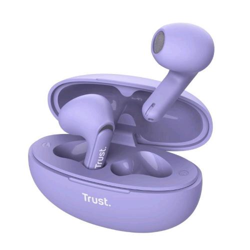 TRUST YAVI AURICOLARI TRUE WIRELESS STEREO (TWS) BLUETOOTH IN-EAR ENC CANCELLAZIONE DEL RUMORE MUSICA E CHIAMATE USB-C PURPLE