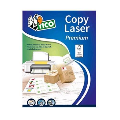 TICO COPY LASER PREMIUM CONF 700 ETICHETTE ADESIVE 198X38 mm BIANCO OPACO