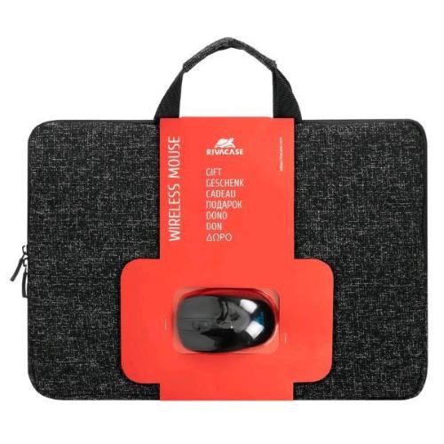 RIVACASE BUNDLE BORSA PER NOTEBOOK DA 15.6" IN POLIESTERE 3 SCOMPARTI CON MOUSE WIRELESS GRIGIO