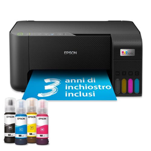 EPSON EcoTank ET-2860 STAMPANTE MULTIFUNZIONE INK JET A4 A COLORI WI-FI DUPLEX SCANNER PIANO USB 10ppm 5760 x 1440 DPI NERO
