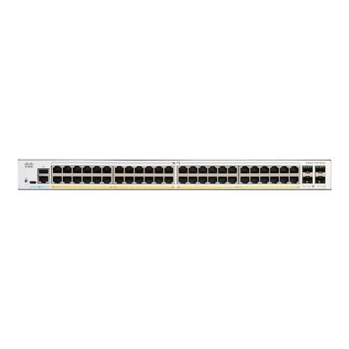 CISCO CATALYST 1200-48P-4G SWITCH GESTITO L3 - 48 x 10/100/1000 (PoE+) + 4 x Gigabit SFP - PoE+ (375 W) MONTABILE SU RACK BIANCO