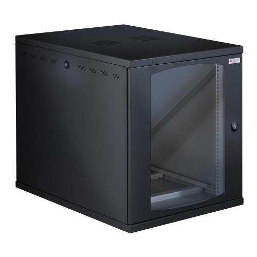 Armadio Rack 19'' a Muro 13U P 800mm L 600mm Porta Vetro Nero