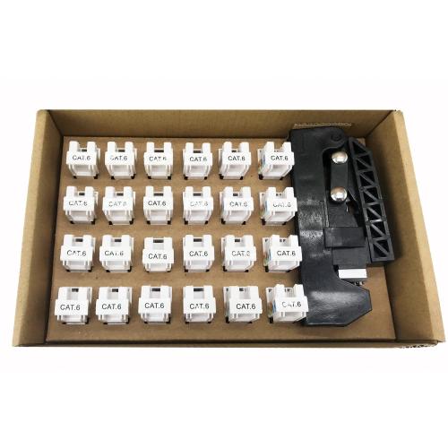 Kit 24 Frutti Cat.6A UTP 90&deg; Keystone con Pinza Crimpatrice