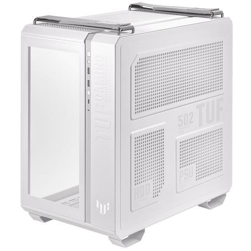 ASUS TUF GAMING GT502 PLUS TG ARGB WHITE CASE PER PC GAMING MID ATX DOPPIA CAMERA PANNELLI LATERALI SENZA ATTREZZI USB 3.2 GEN2 TYPE-C 4 VENTOLE ARGB PREINSTALLATE BIANCO