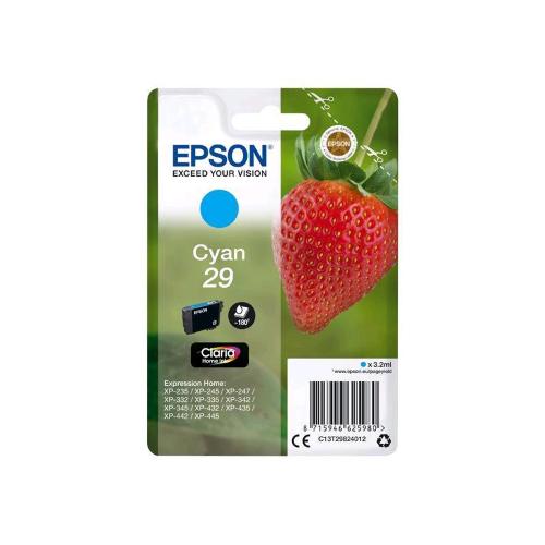 EPSON 29 CARTUCCIA INCHIOSTRO CIANO 3.2 ML PER Expression Home XP-245, 247, 255, 257, 332, 342, 345, 352, 355, 435, 442, 445, 452, 455