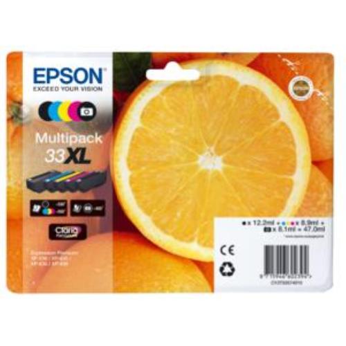 EPSON MULTIPACK 33 XL CONFEZIONE 5 CARTUCCE NERO+GIALLO+CIANO+MAGENTA+NERO FOTOGRAFICO