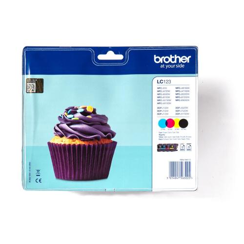 BROTHER MULTIPACK LC-123VALBP CARTUCCIA NERO + GIALLO + CIANO + MAGENTA