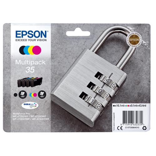 EPSON 35 MULTIPACK CARTUCCIA INK-JET ORIGINALE COLORI NERO CIANO GIALLO MAGENTA RESA STANDARD