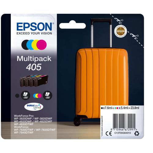 EPSON 405 DURABRITE MULTIPACK 4 COLORI WF-3820/3825/4820/4825/4830/7830/7835/7840