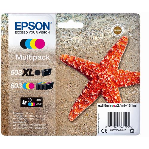 EPSON 603 XL MULTIPACK 4 COLORI NERO + CIANO GIALLO MAGENTA
