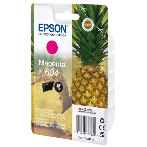 EPSON 604 CARTUCCIA INK MAGENTA 2.4 ML BLISTER CON ALLARME PER Expression Home XP-4200; Home Cinema 3200; Stylus Photo 2200