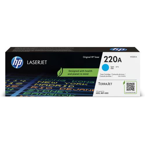 HP 220A TONER CIANO PER HP Color LaserJet Pro 4201-4203dne/dwe HP+ Printer series, HP Color LaserJet Pro 4201-4203cdn/dn/dw Printer series, HP Color LaserJet Pro MFP 4301-4303dwe/fdne/fdwe HP+ Printer series, HP Color LaserJet Pro MFP 4301-4303dw/fdn/fdw