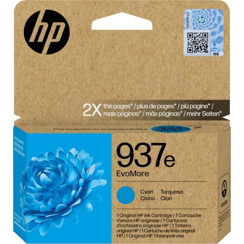 HP 937e EVOMORE CARTUCCIA INCHIOSTRO CIANO ORIGINALE PER OFFICEJET PRO 9110b, 9120e, 9720e, 9730e 1.650 pagine