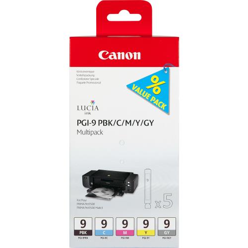 CANON MULTIPACK PGI-9 CARTUCCE INKJET NERO PGI-9 PBK + C + M + Y + GY