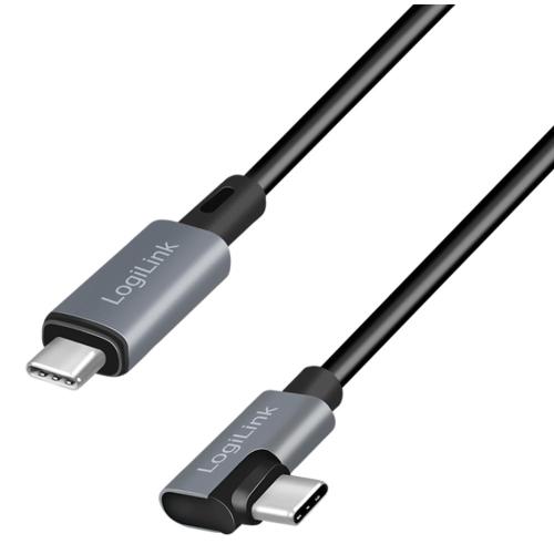 Cavo HighSpeed E-mark PD USB-C&trade; Maschio Angolato/USB-C&trade; Maschio Dritto 3 metri Nero