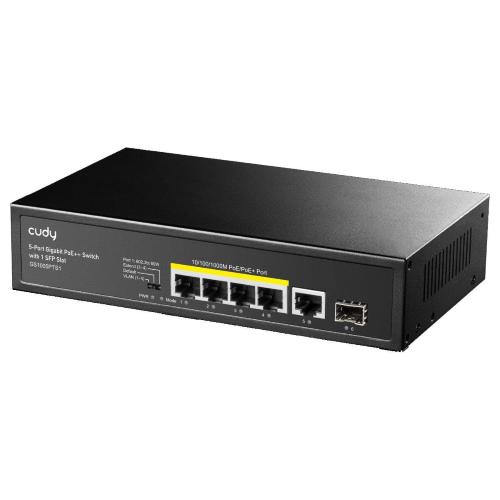 Switch Gigabit PoE+ 5 Porte con 1 Slot SFP, GS1005PTS1